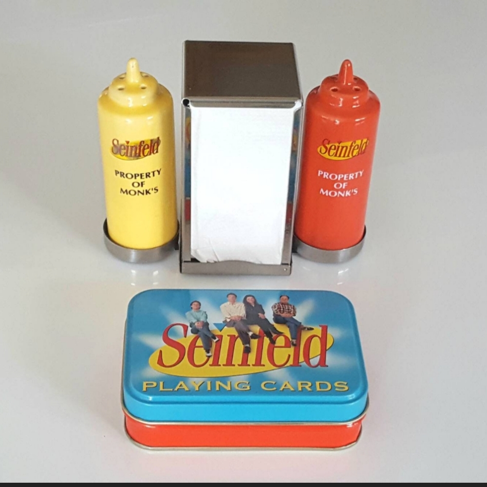 Seinfeld- napkin holder ketchup mustard card deck